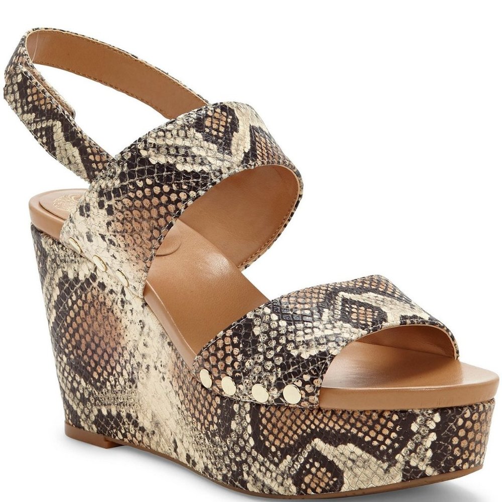Vince Camuto Ventinda Snake Platform Sandals Wedge - Picture 2 of 7